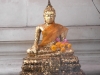 Buda con adornos de oro en cinta y todo su cuerpo